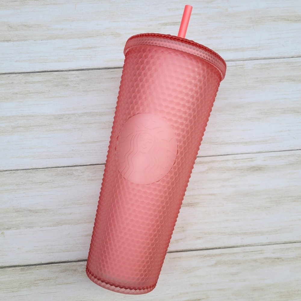 Starbucks 2022 Tumbler Pink Lemonade Studded Jelly Soft Touch Matte Cold Cup New